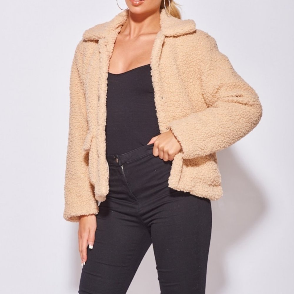 Beige Teddy Jacket - Picture 4 of 6